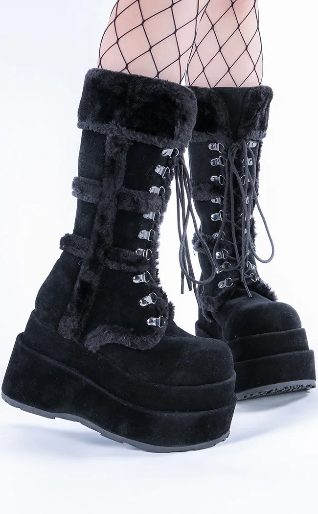 BEAR-202 Black Suede Knee-High Boots