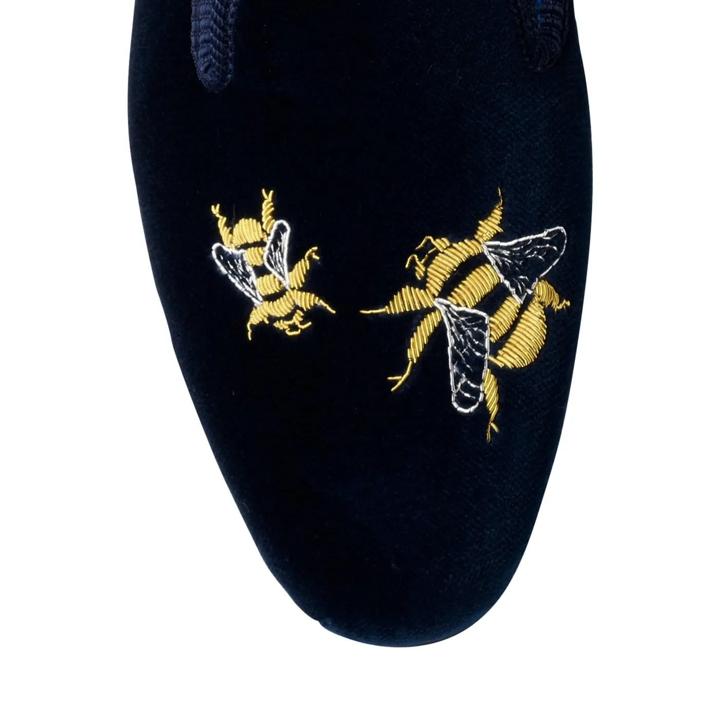 Bees Navy Velvet