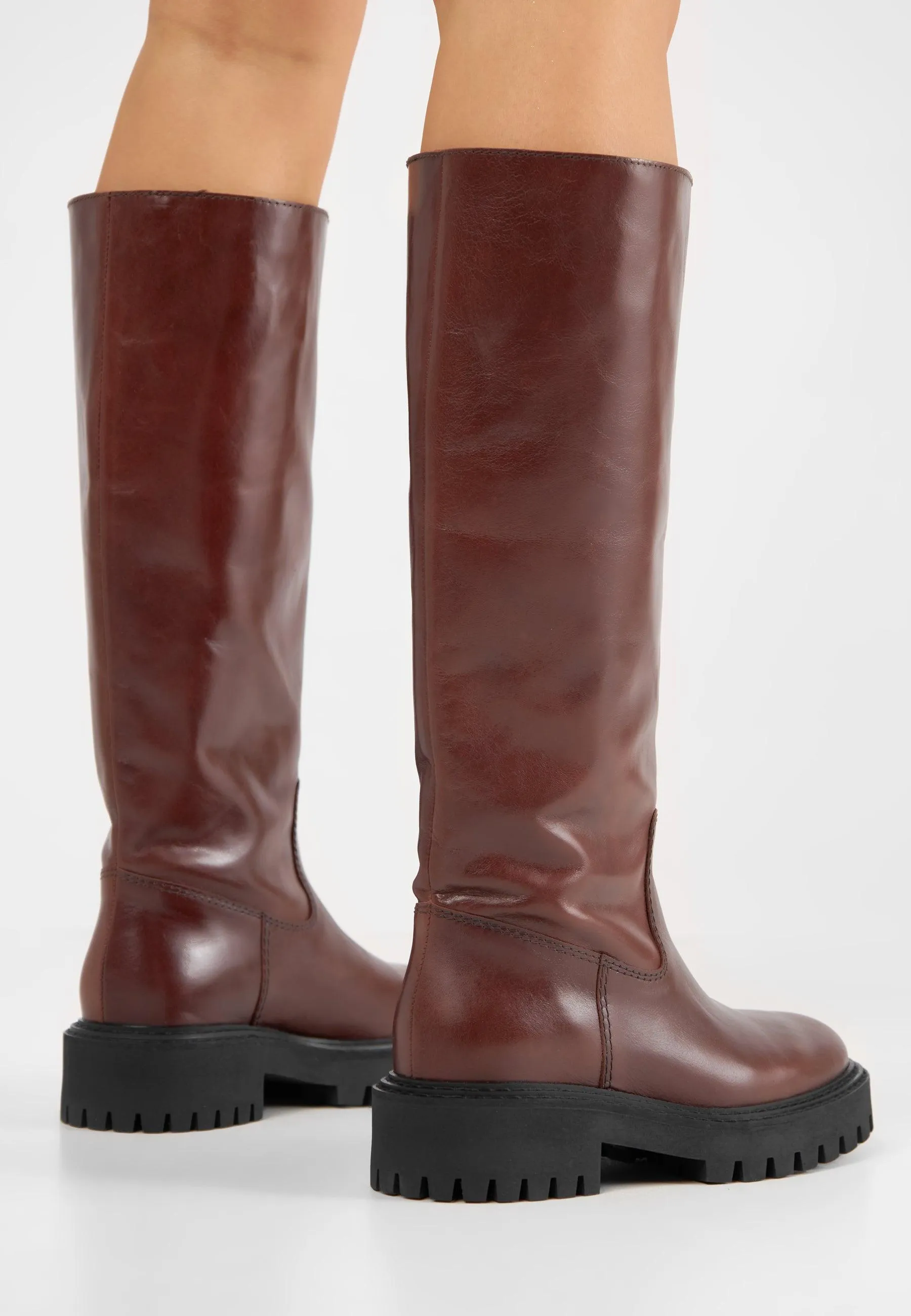 Blaine Dark Brown High Boots