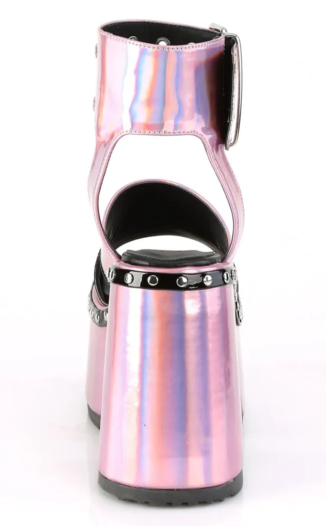 CAMEL-102 Pink Holo Platform Slides