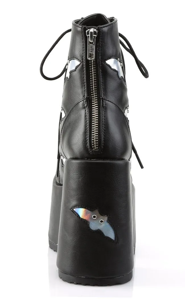 CAMEL-201 Black Hologram Bat Boots