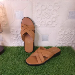 Camel Cross Pattern Slippers