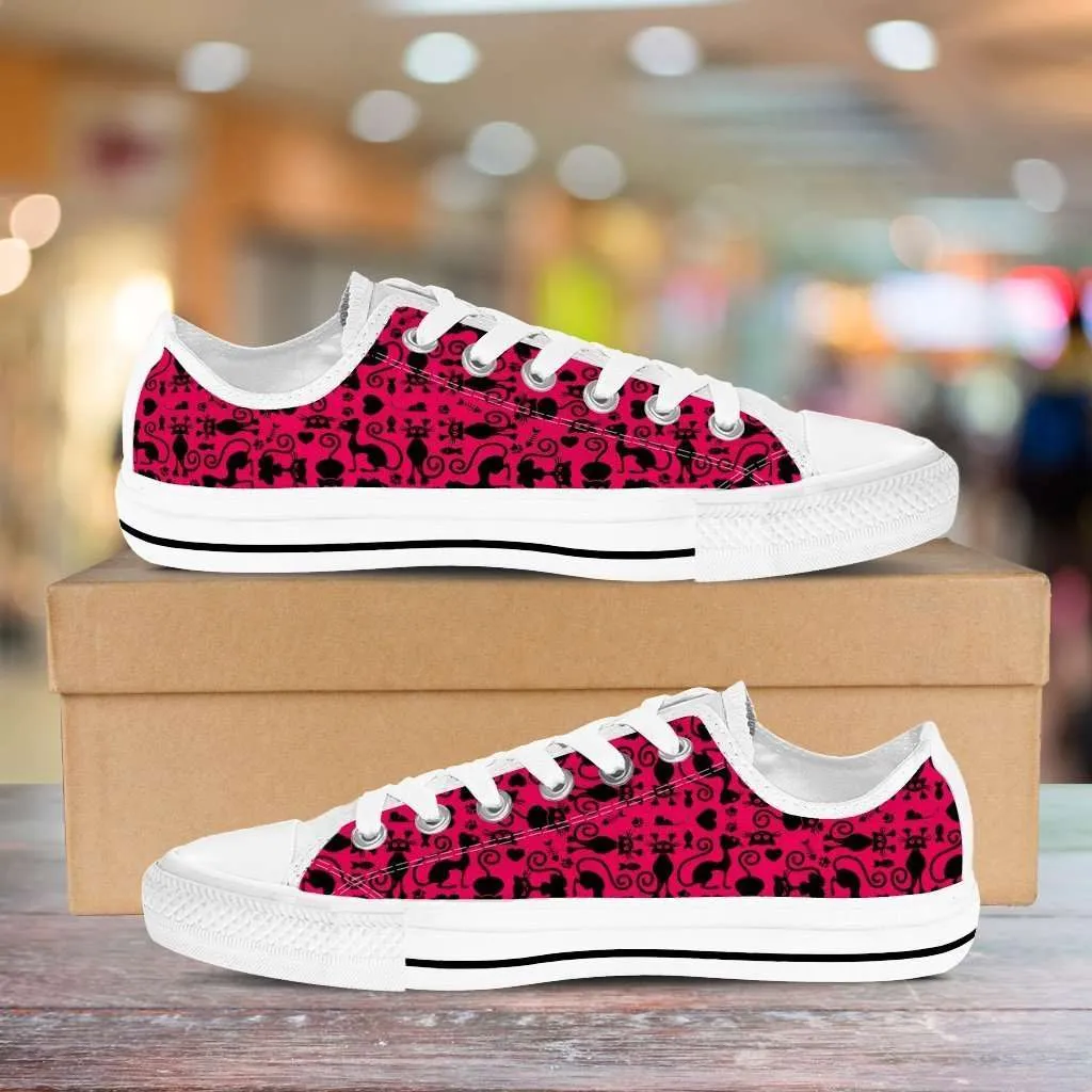 Cats Pink Classic Canvas Tennis Shoes