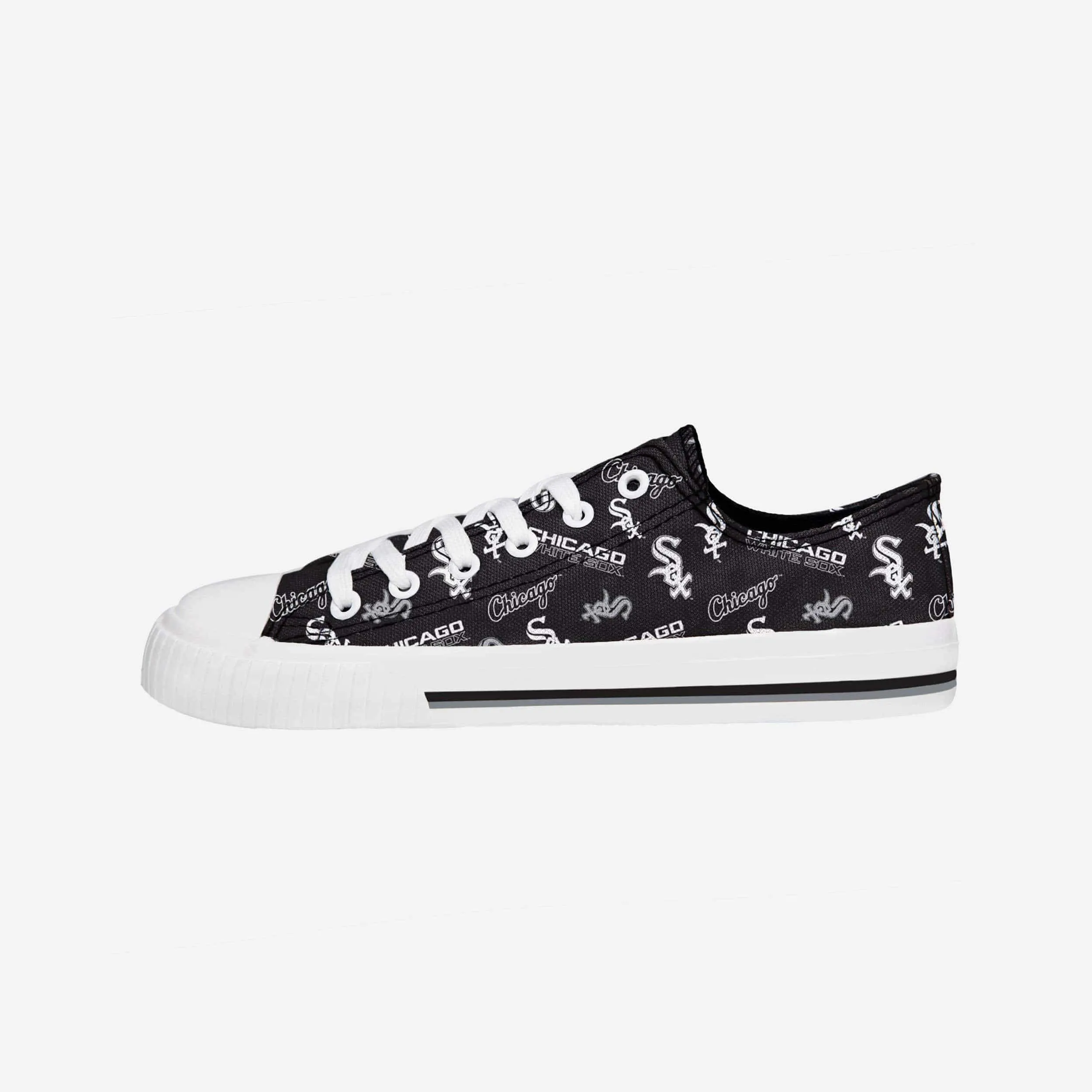 Chicago White Sox Womens Low Top Repeat Print Canvas Shoe