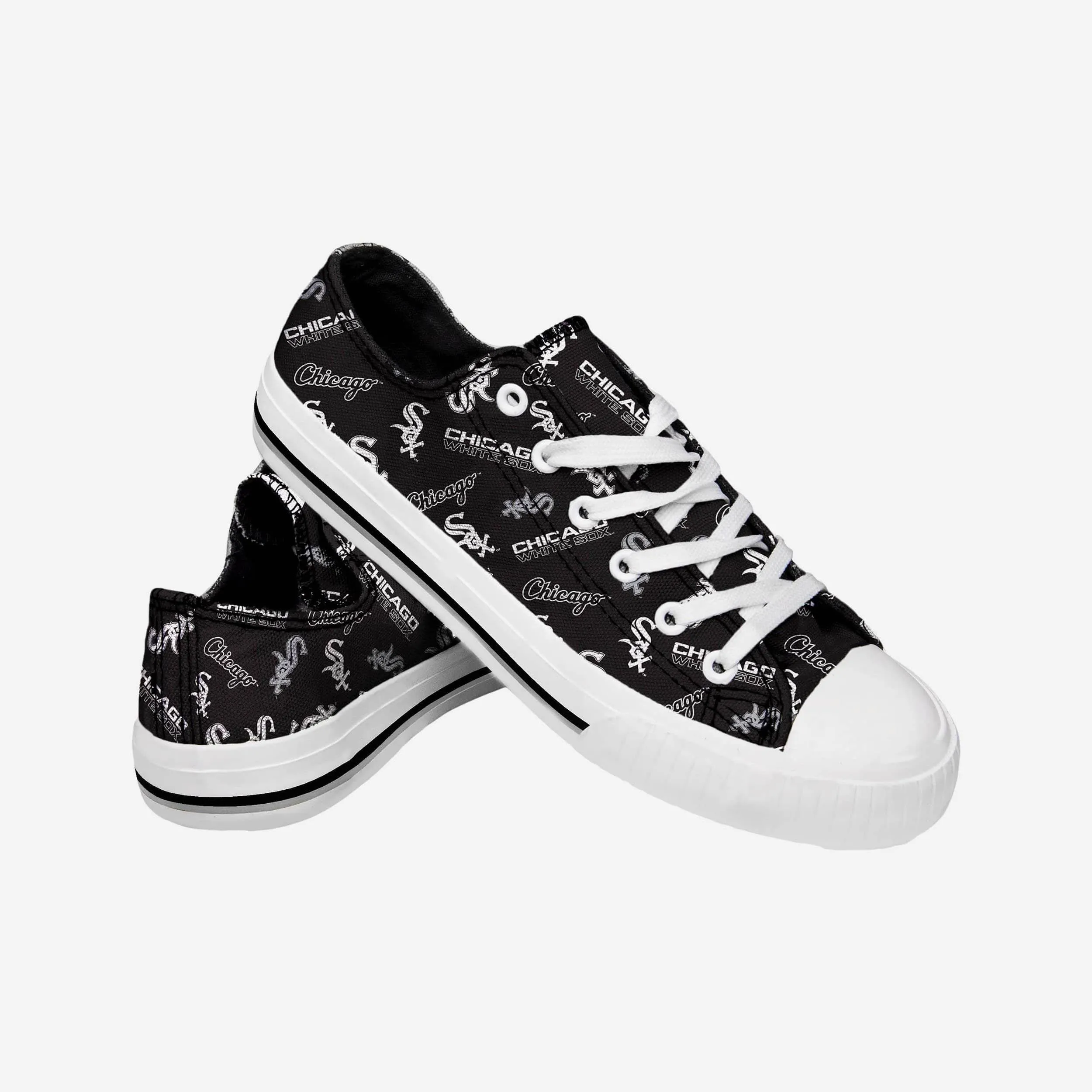 Chicago White Sox Womens Low Top Repeat Print Canvas Shoe