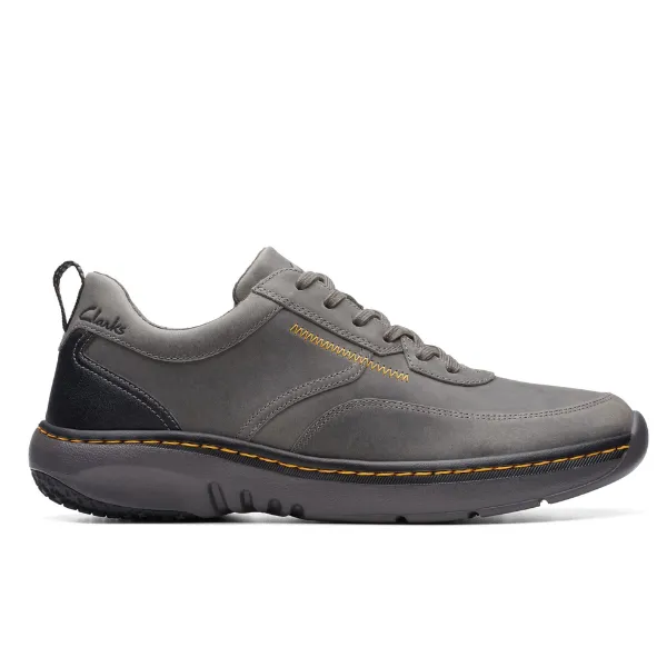 Clarks Men's Pro Lace Dark Grey Leather