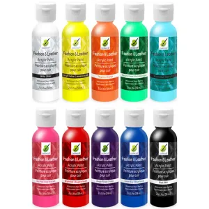 Color Factory:  Fashion & Leather Acrylic Paint Pdq For Ld01-Ld10, 2Oz