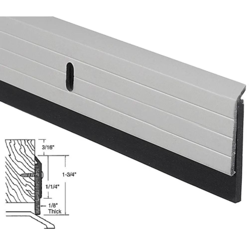 Commercial 1-3/8" Bottom Door Sweep for 36" Doors - Clear Anodized