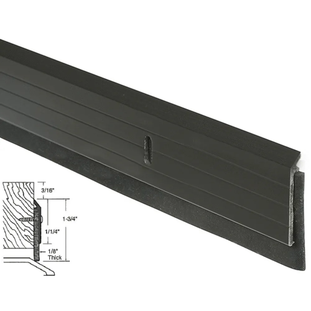 Commercial 1-3/8" Bottom Door Sweep for 36" Doors - Clear Anodized