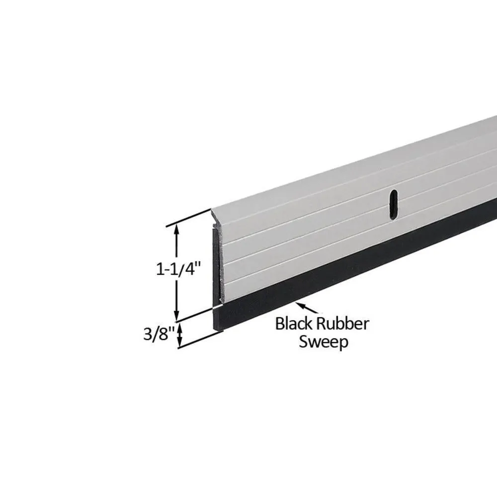 Commercial 1-3/8" Bottom Door Sweep for 36" Doors - Clear Anodized