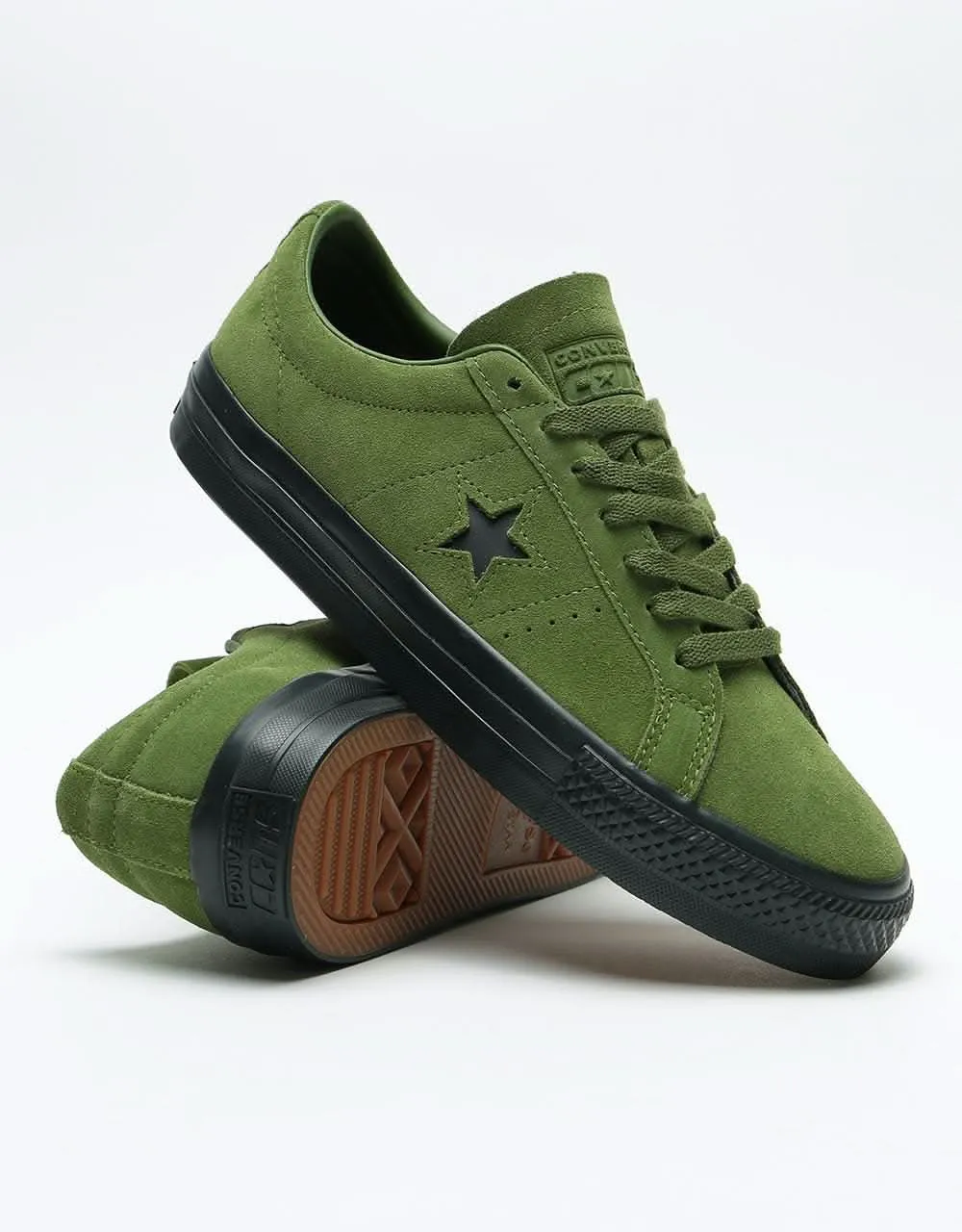 Converse One Star Pro Ox Suede Skate Shoes - Cypress Green/Black/Black