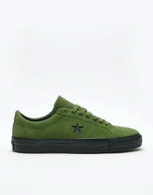 Converse One Star Pro Ox Suede Skate Shoes - Cypress Green/Black/Black