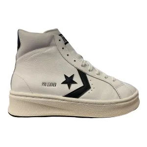 Converse scarpa sneakers in pelle da donna Pro Leather Lift Hi 172386C bianco-nero