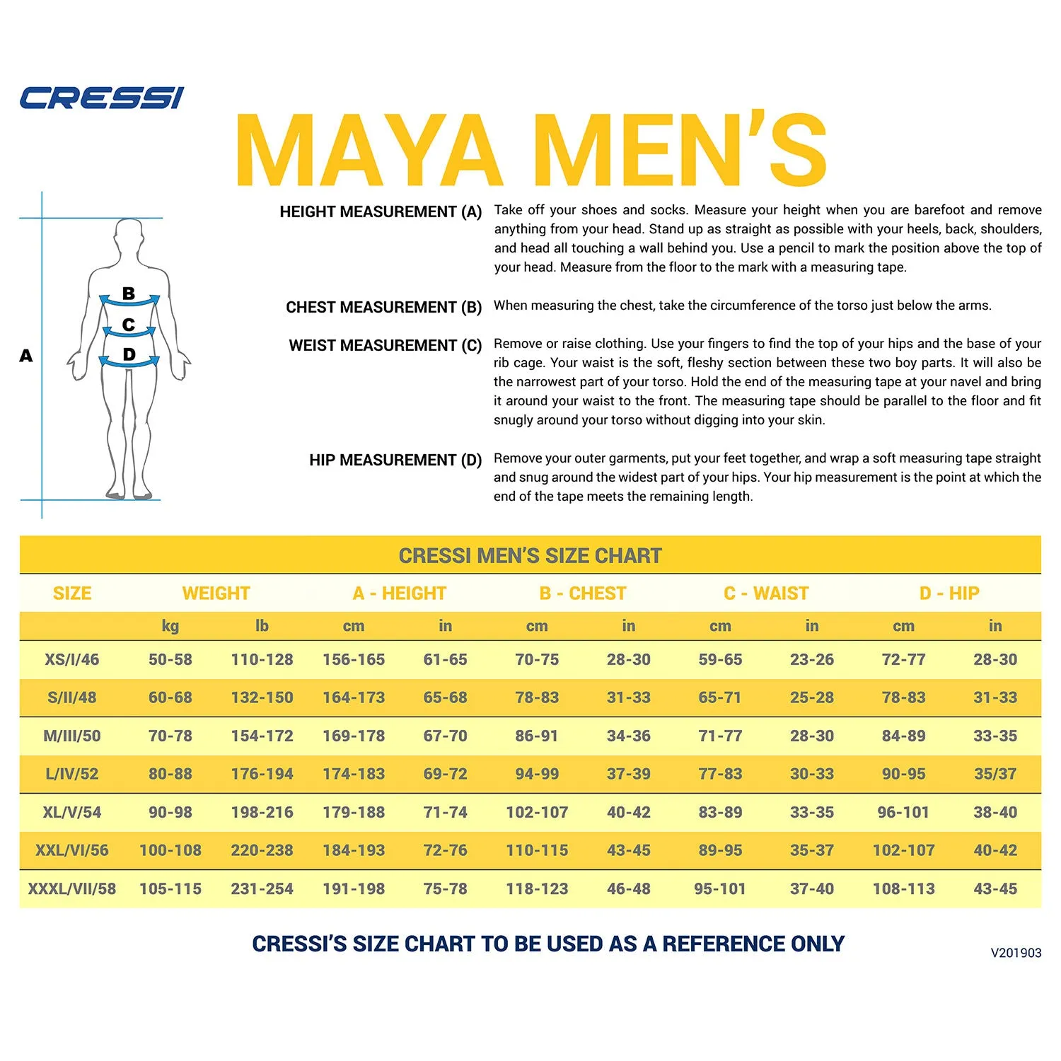 Cressi Maya 2.5mm Man Scuba Dive Full Wetsuit