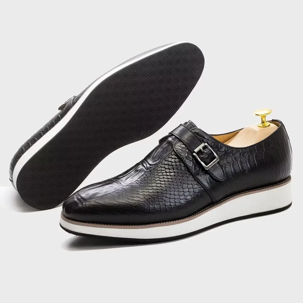 CrocoLuxe Sophisticated Monkstrap Dress Shoes