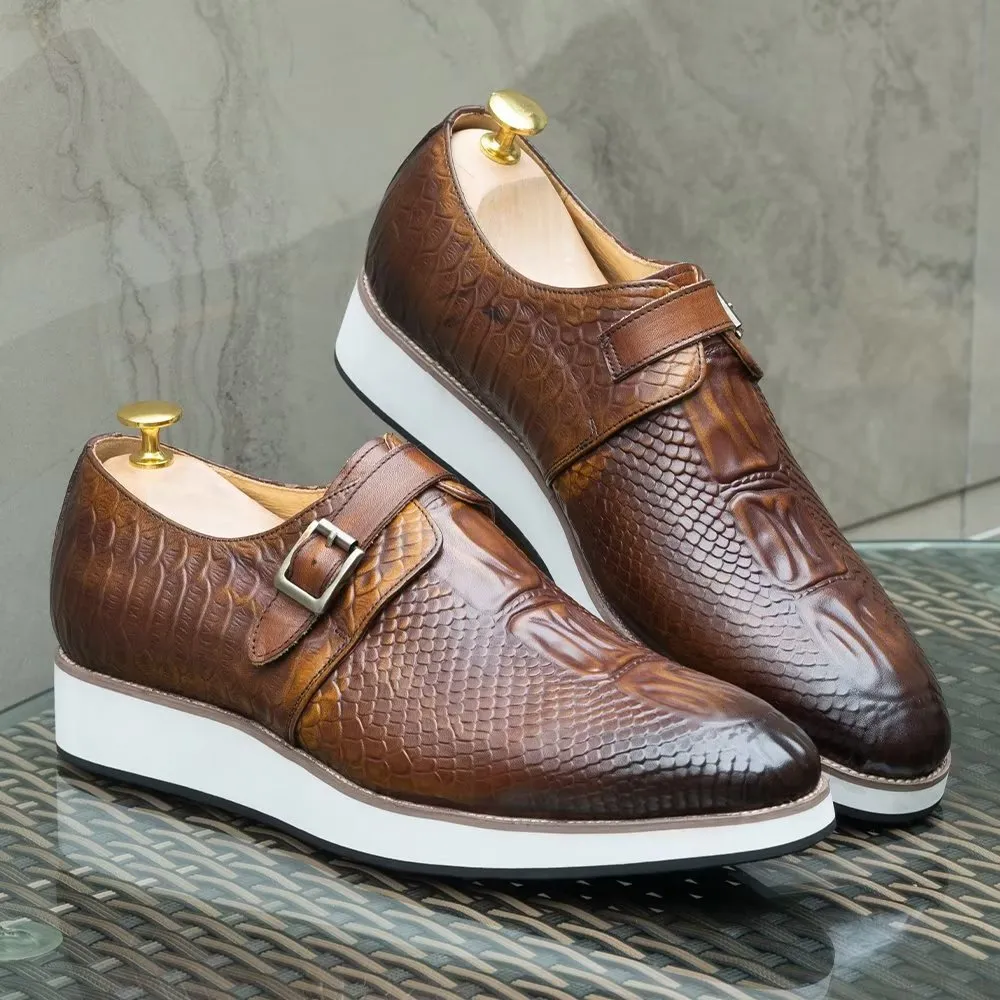 CrocoLuxe Sophisticated Monkstrap Dress Shoes