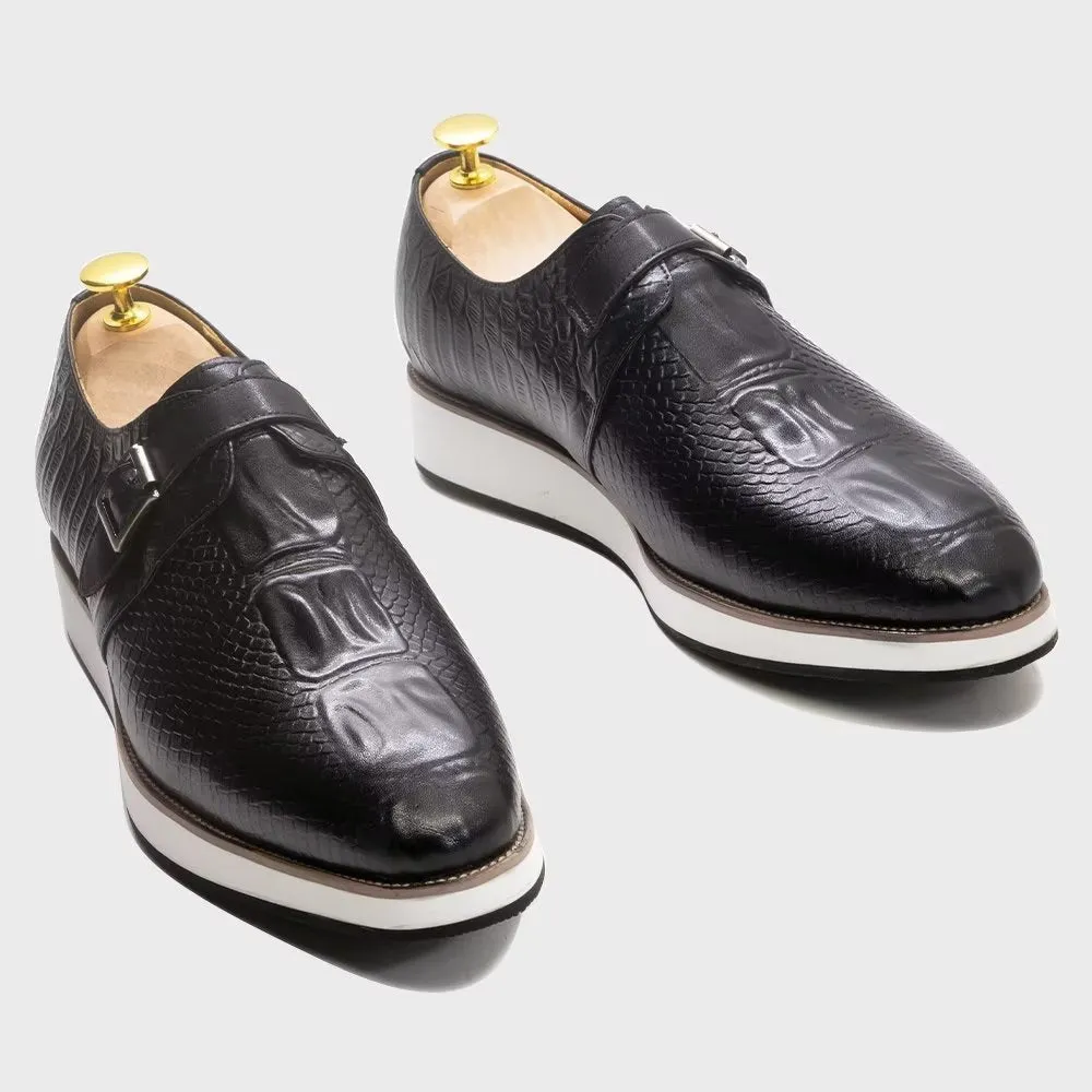 CrocoLuxe Sophisticated Monkstrap Dress Shoes