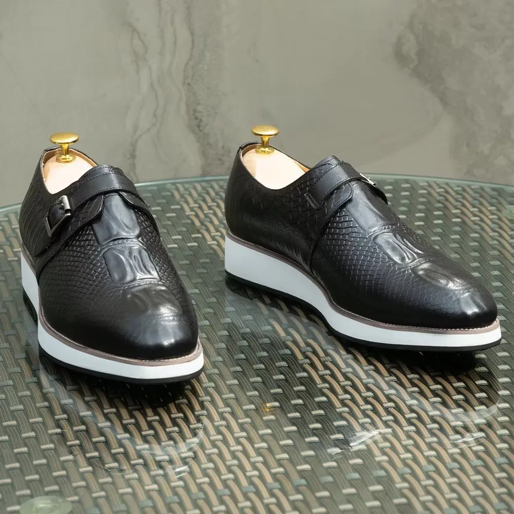 CrocoLuxe Sophisticated Monkstrap Dress Shoes