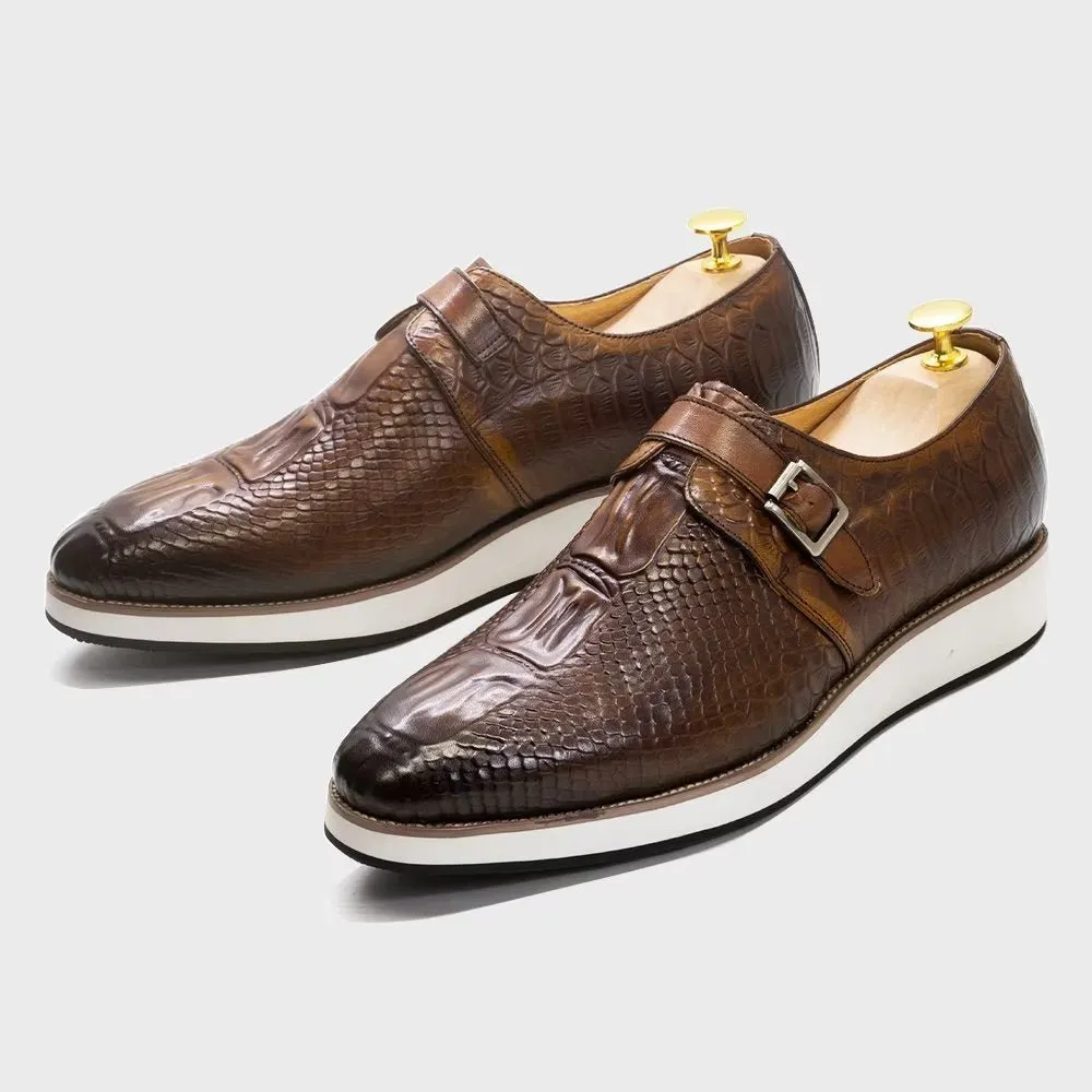 CrocoLuxe Sophisticated Monkstrap Dress Shoes