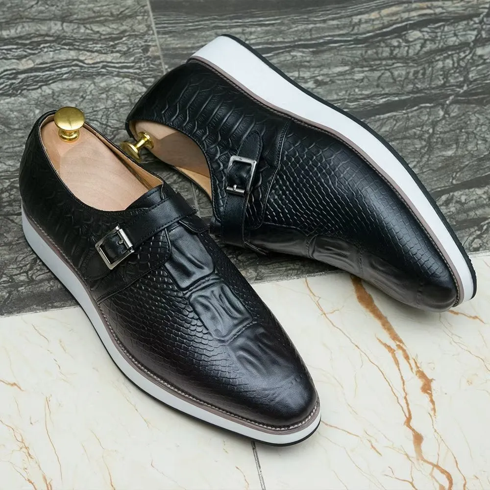 CrocoLuxe Sophisticated Monkstrap Dress Shoes