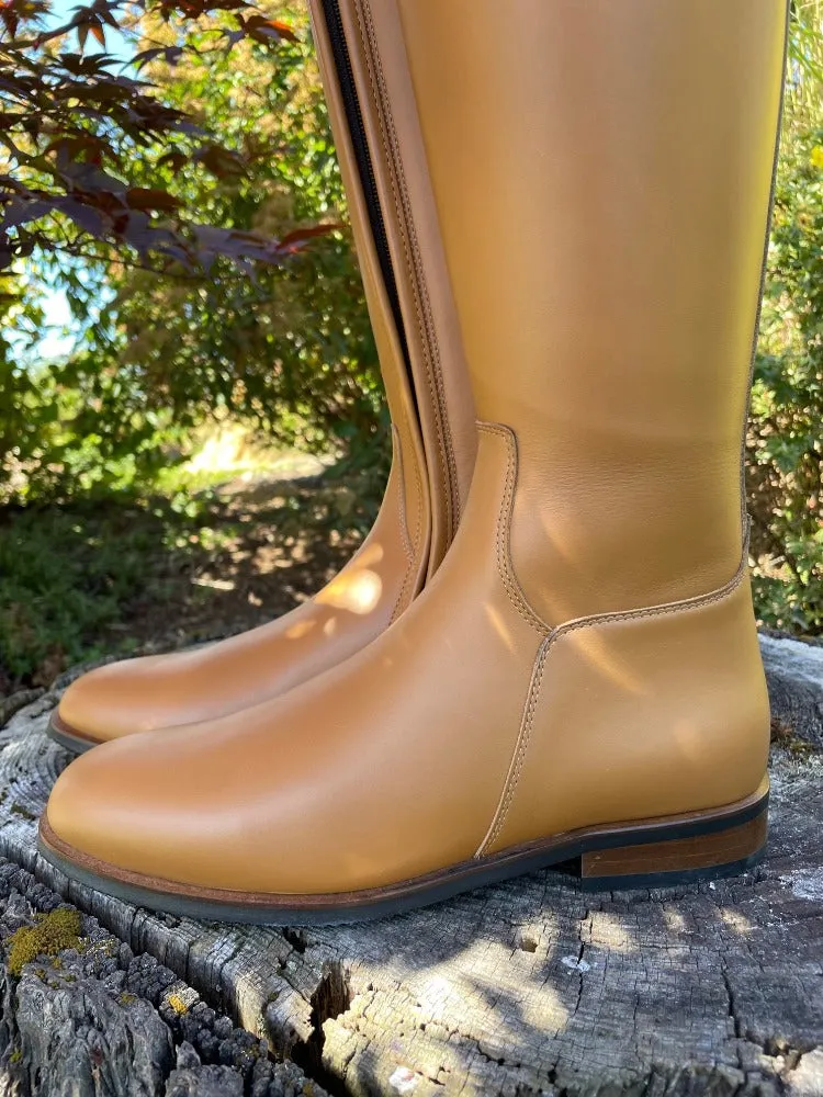 Custom Kingsley Lexington Dressage Boot - Light Brown with Jenny Top in Paxson Camel - 39 MC/M