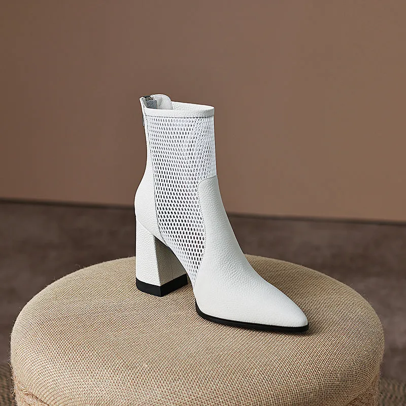 Daisy Heeled Mesh Ankle Boots