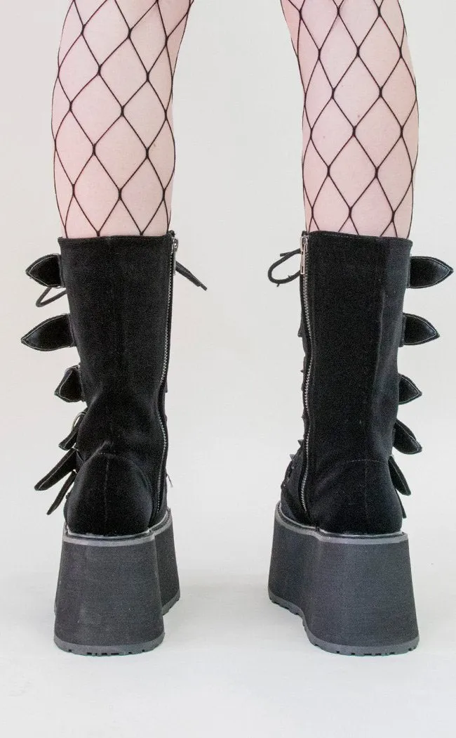 DAMNED-225 Black Velvet Boots