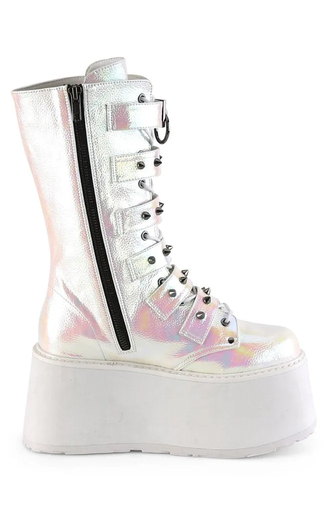 DAMNED-225 Pearl Iridescent Boots