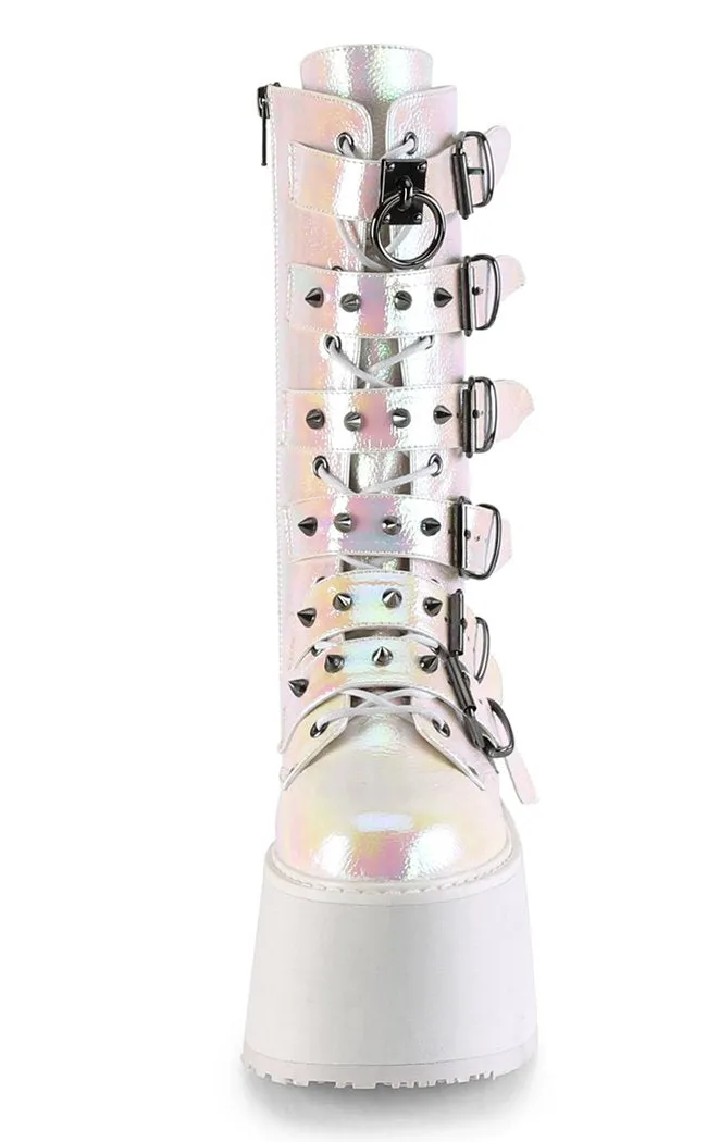 DAMNED-225 Pearl Iridescent Boots