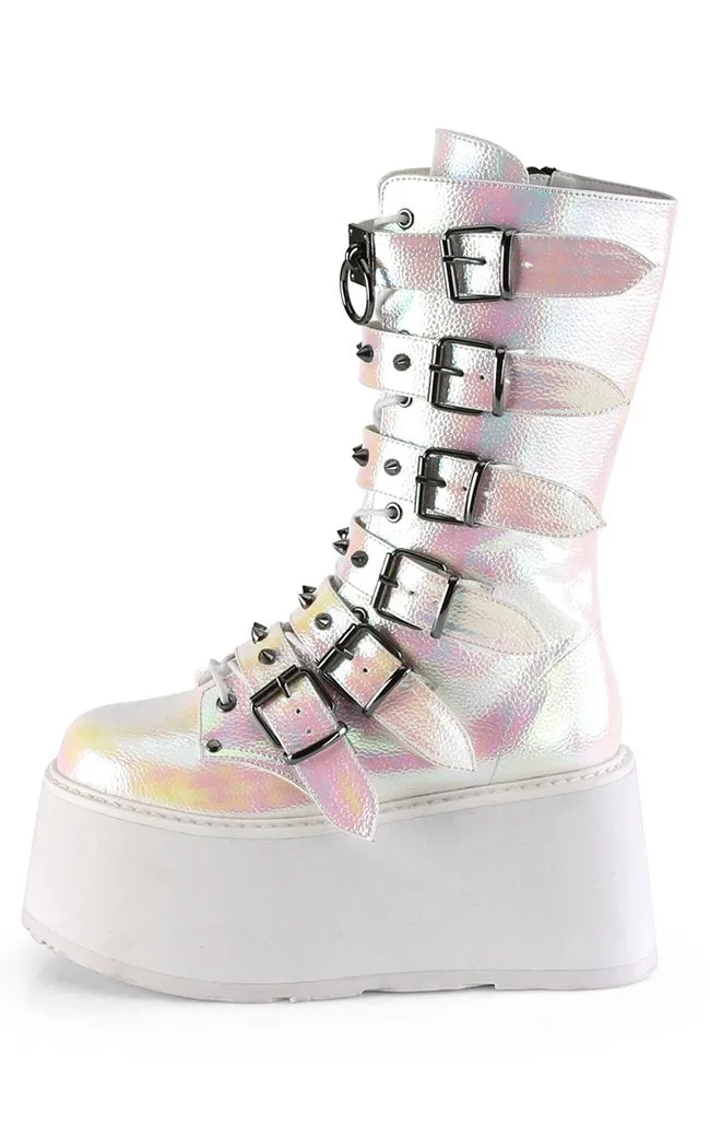 DAMNED-225 Pearl Iridescent Boots