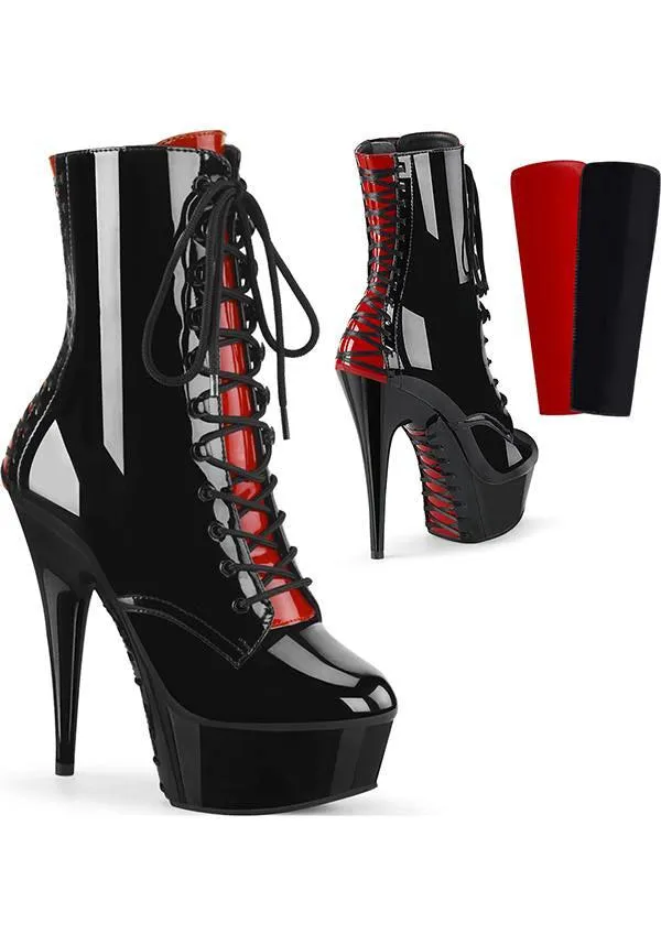 DELIGHT-1020FH [Patent Black/Red] | PLATFORM HEELS [PREORDER]