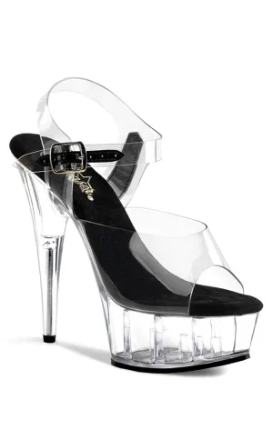 DELIGHT-608 Clear & Black Platform Heels