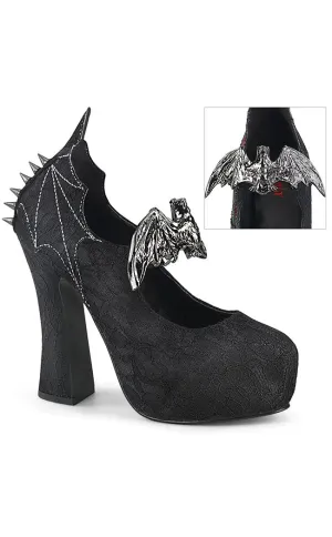 DEMON-18 Black Lace Mary Jane Heels