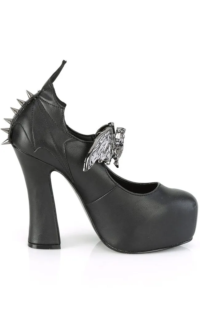 DEMON-18 Black Mary Jane Heels