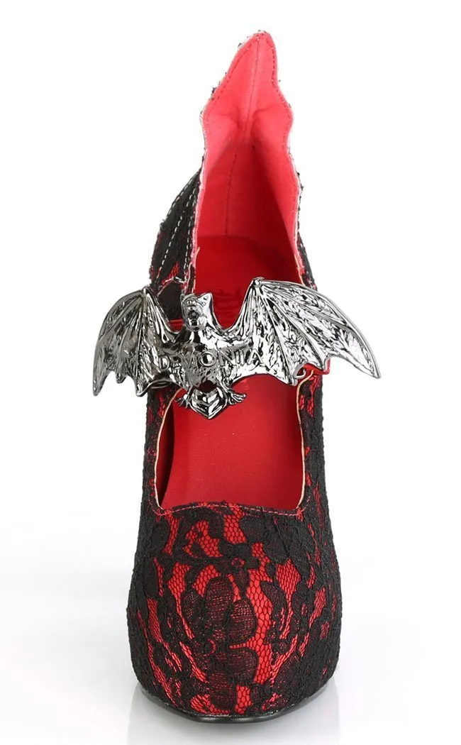 DEMON-18 Red Lace Mary Jane Heels (AU Stock)