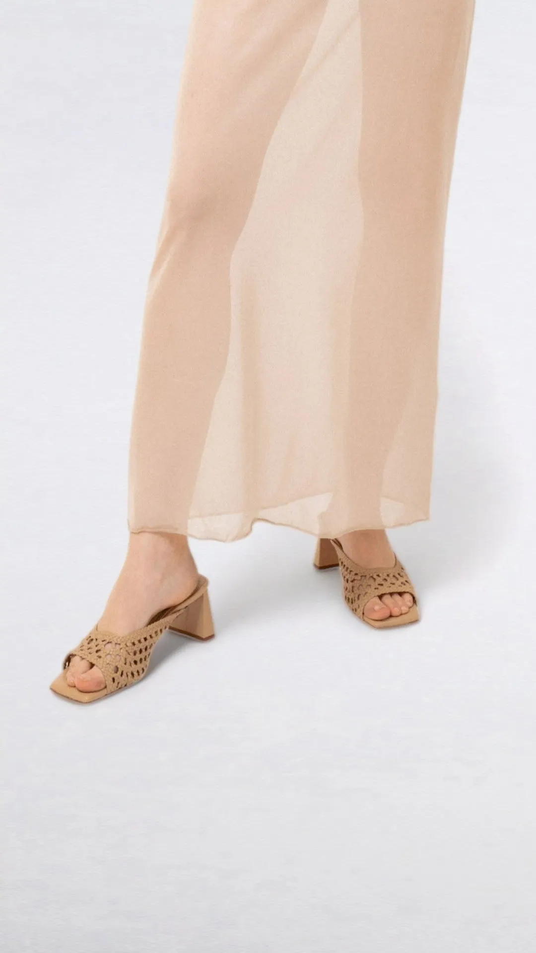 ERNESTINA - Light Brown Woven Leather Sandals