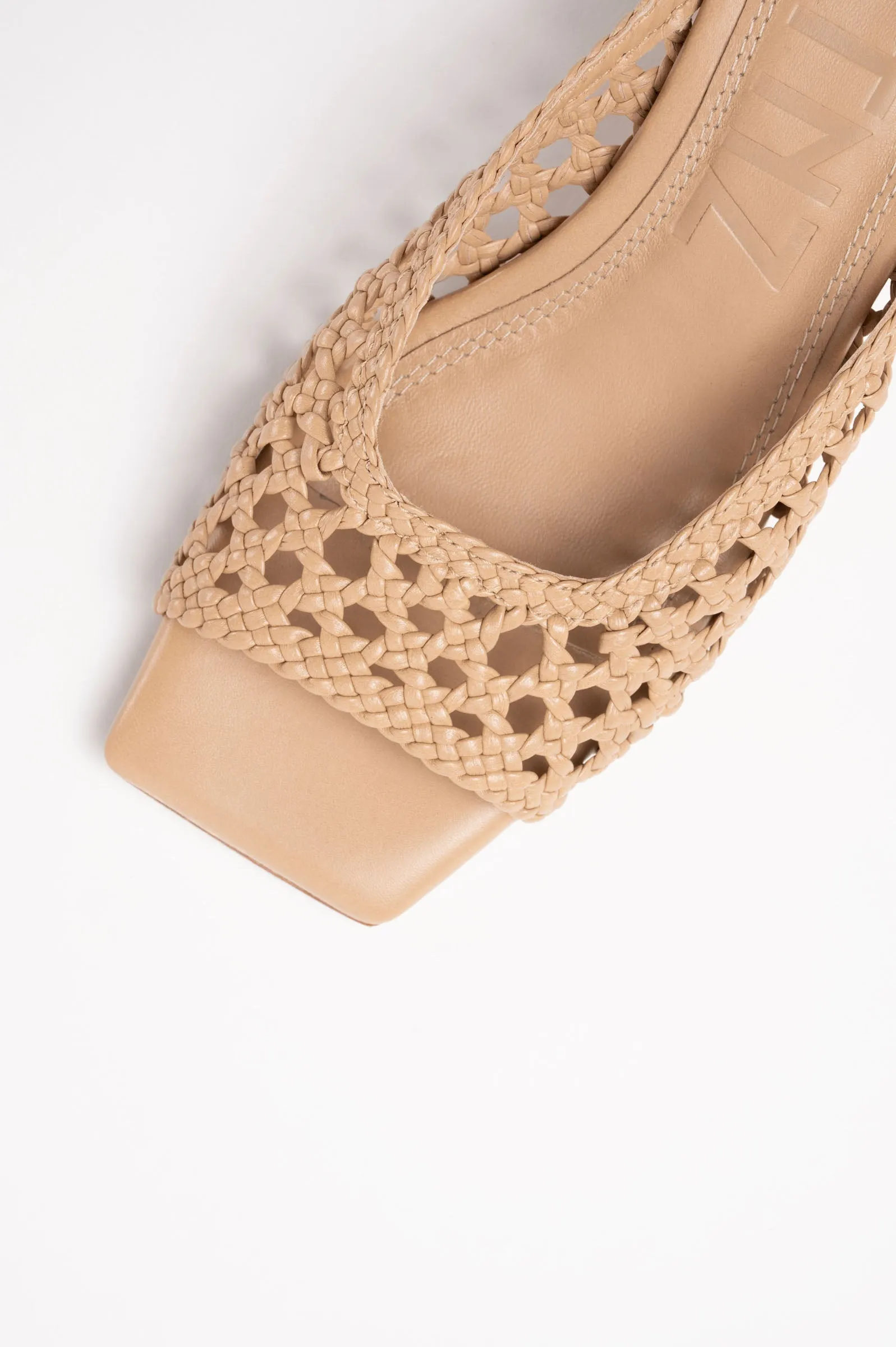 ERNESTINA - Light Brown Woven Leather Sandals