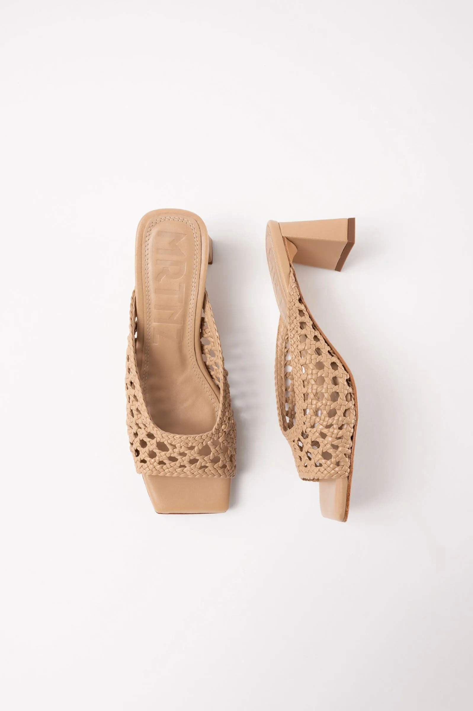 ERNESTINA - Light Brown Woven Leather Sandals