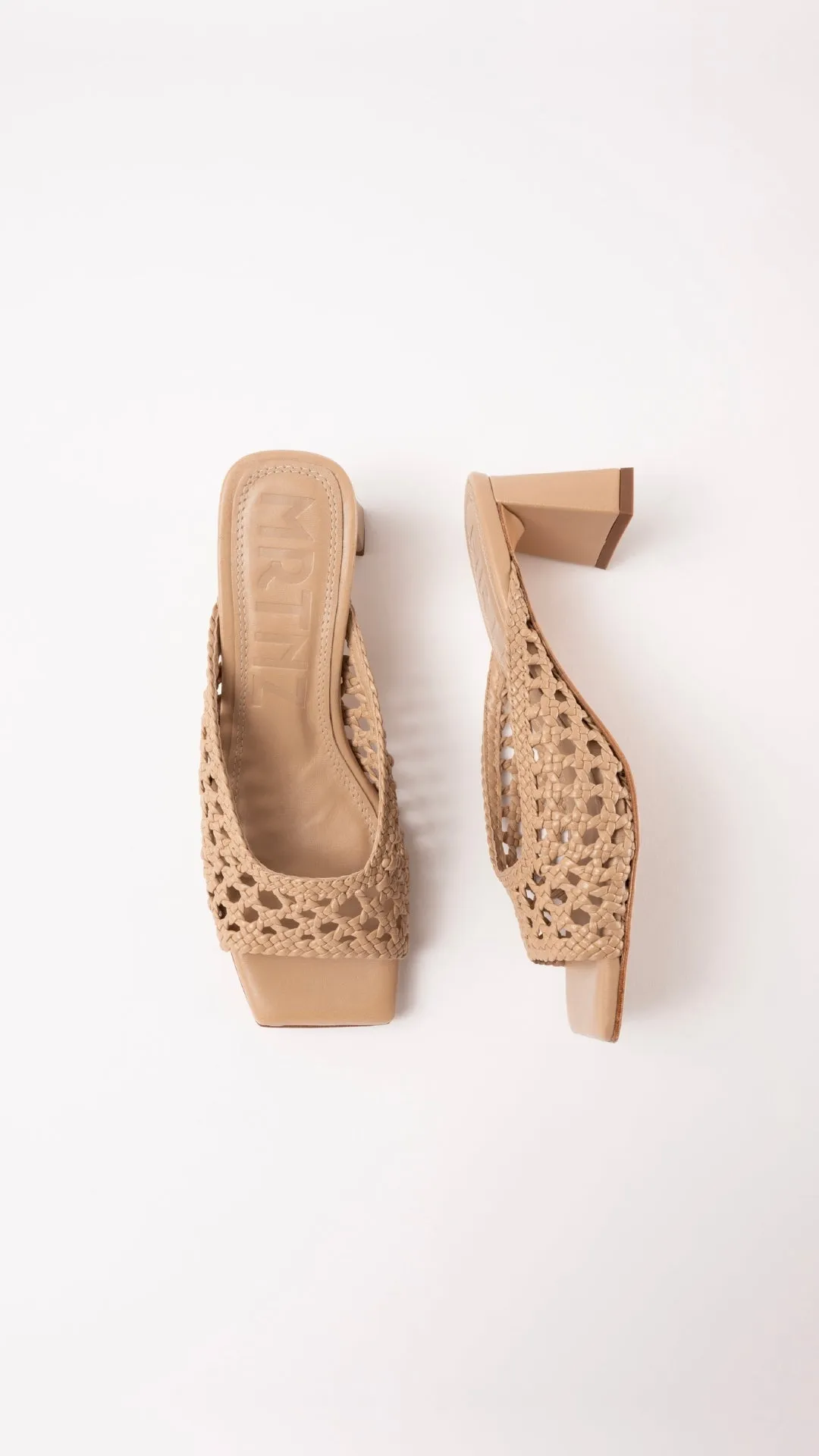 ERNESTINA - Light Brown Woven Leather Sandals