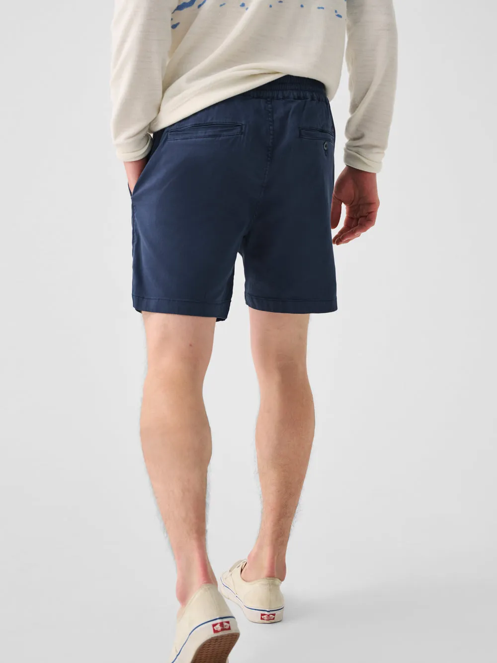 Essential Drawstring Short 6.5" Washed Navy