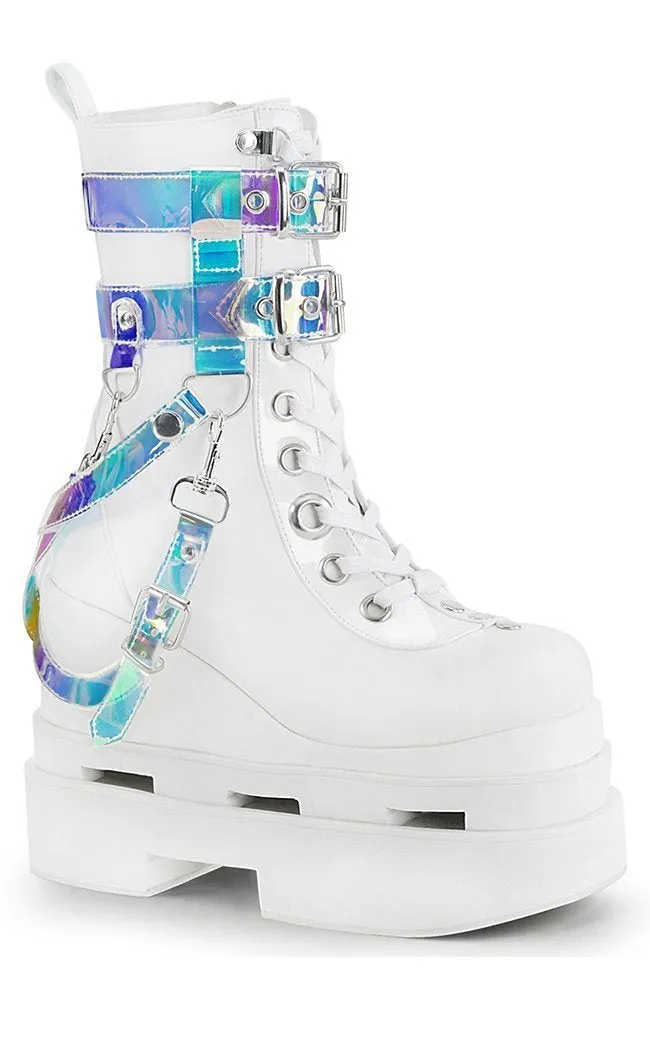 ETERNAL-115 White Vegan Ankle Boots