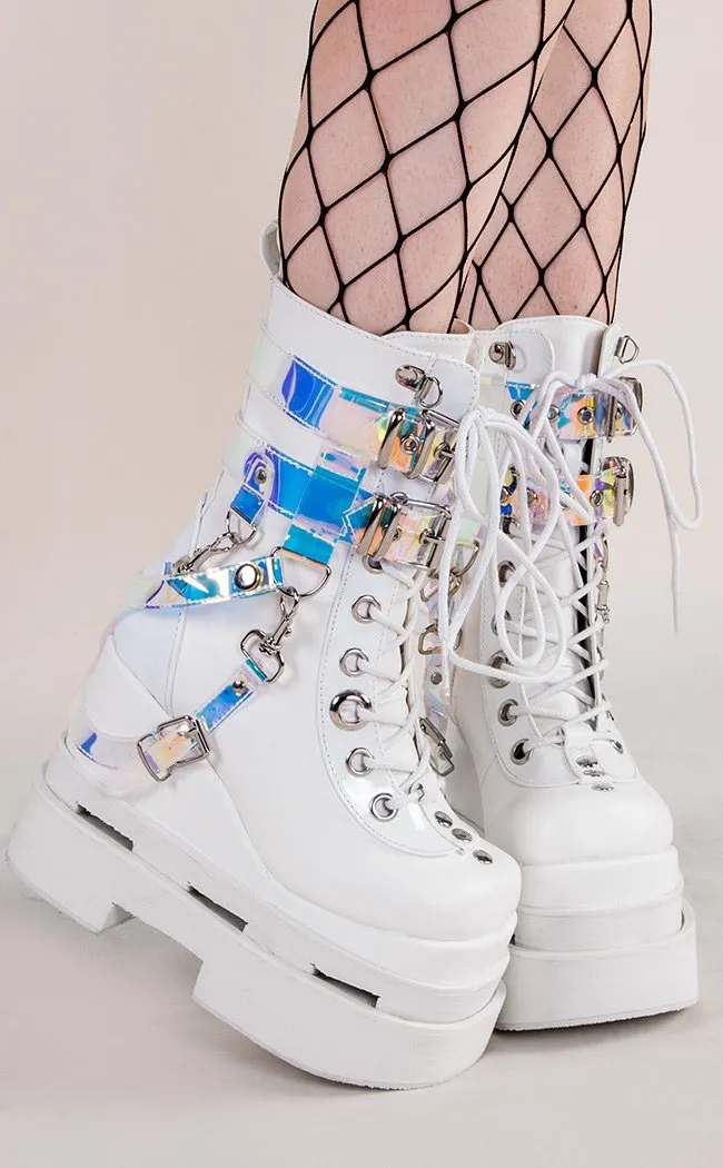 ETERNAL-115 White Vegan Ankle Boots