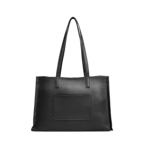 Fastrack Chic Spacious Laptop Tote Bag for Women | Stylish Casual Bag for Ladies, Women, Girls | College, Work Bag Made of High-Quality Faux Leather (Black)