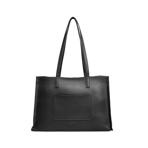 Fastrack Chic Spacious Laptop Tote Bag for Women | Stylish Casual Bag for Ladies, Women, Girls | College, Work Bag Made of High-Quality Faux Leather (Black)