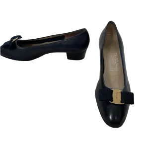 Ferragamo Leather Court Shoes Black UK 6/ 5.5