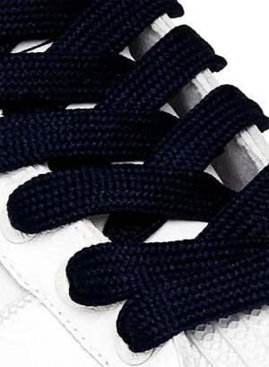 Flat Fat Navy Blue Shoelaces - 11mm wide