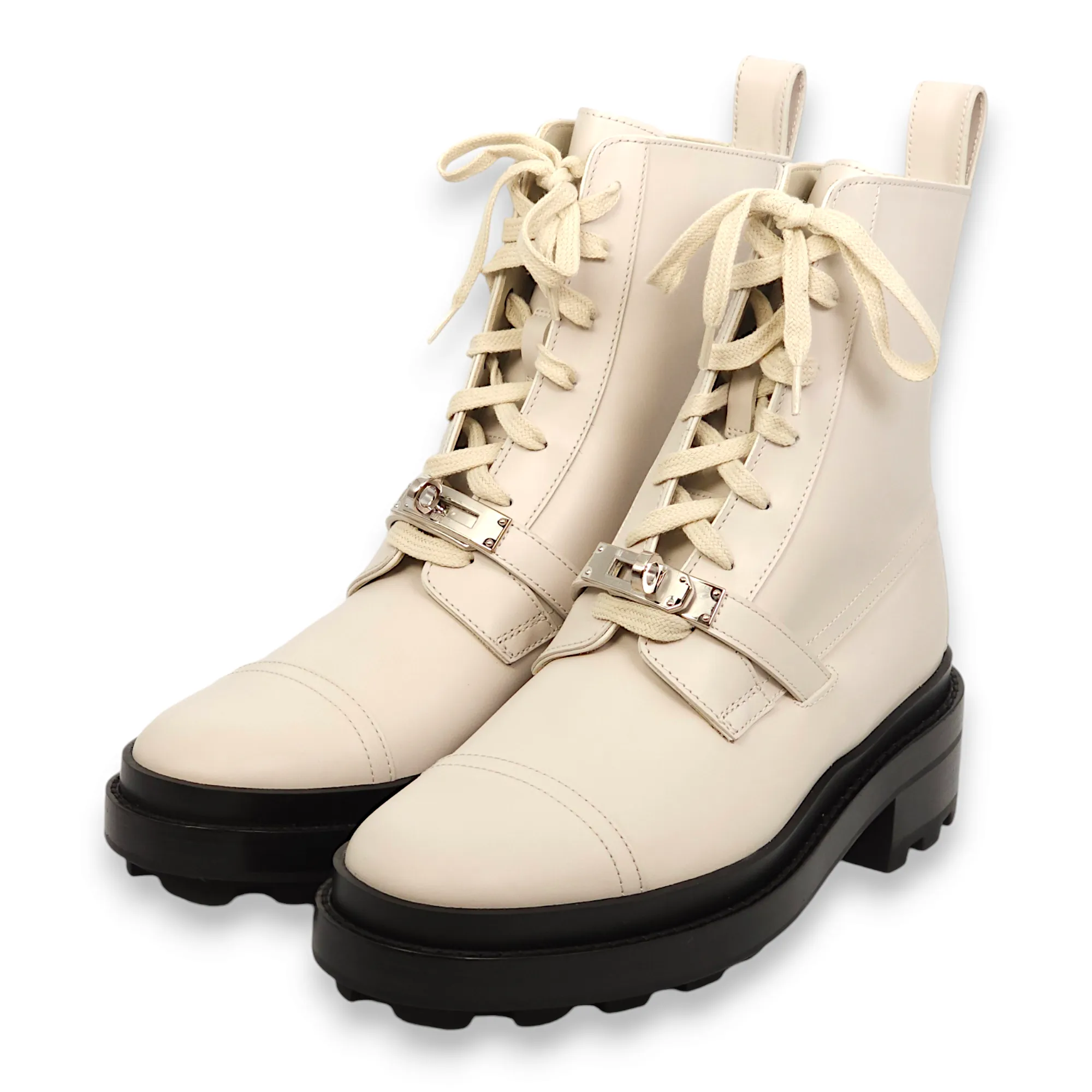 Funk 36.5 Beige Glaise Boots in Calfskin, Palladium hardware