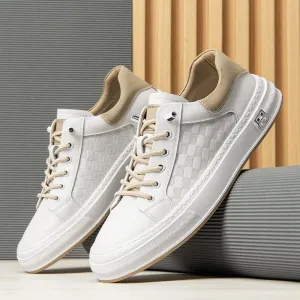 GE231 Men's Leather Flats Vulcanized Casual Sneakers Shoes