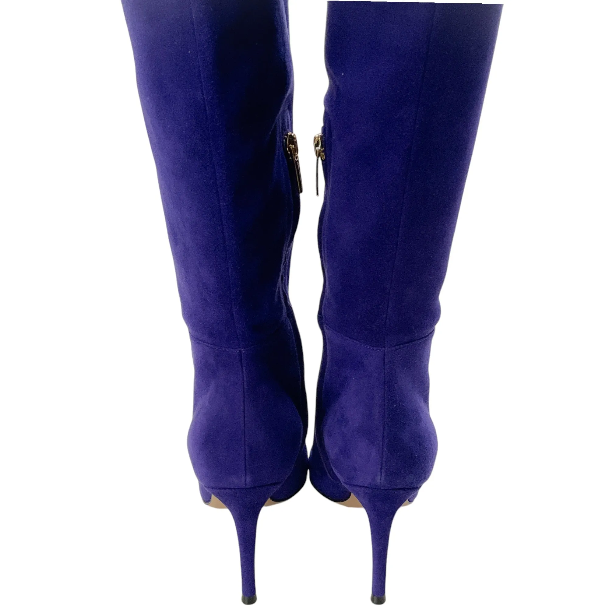 Gianvito Rossi Purple Suede Jules High Boots