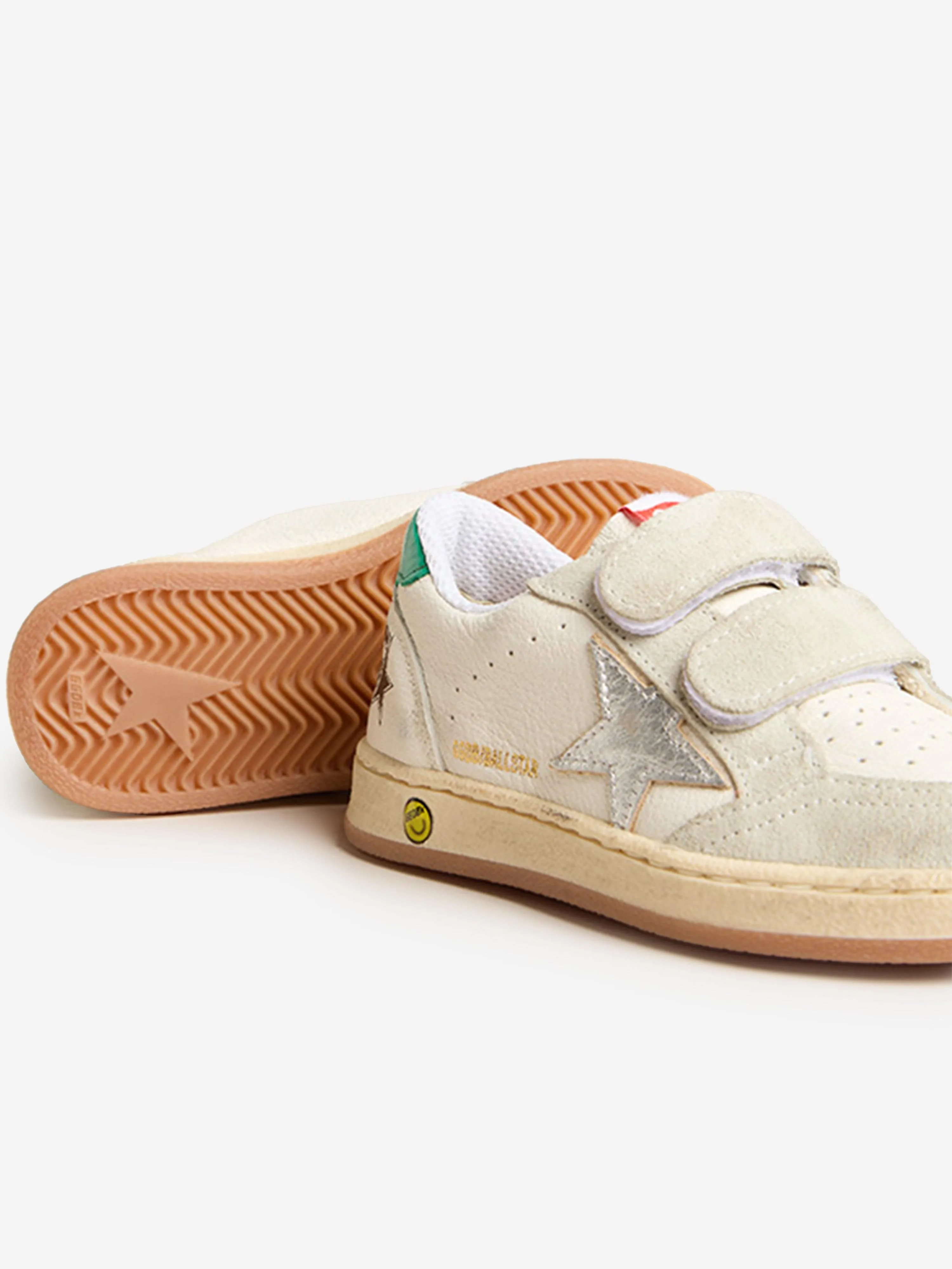 Golden Goose Boys Leather Ball Star Trainers in White